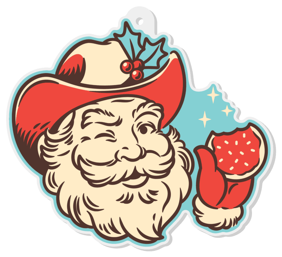 Western Santa Ornament