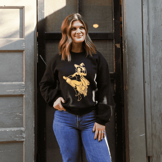Witchy Western Cowgirl Crop Sweatshirt