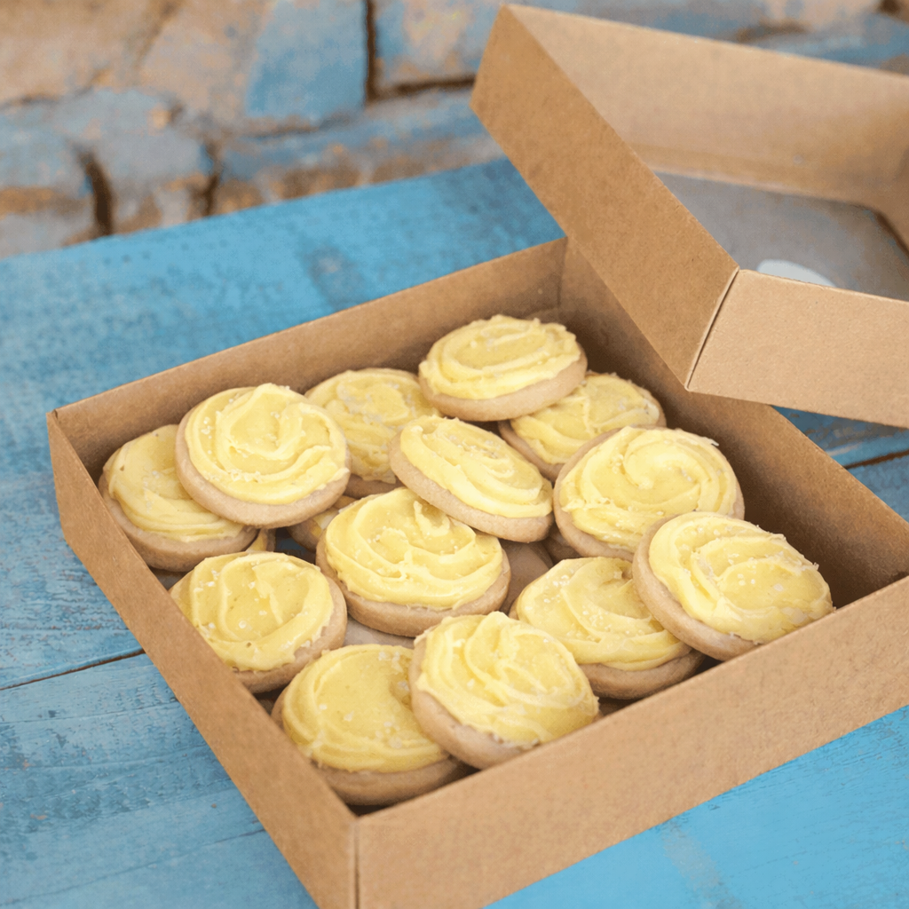 Gift Wrapped Tin of Frosted Mini Cookies (30 Count)