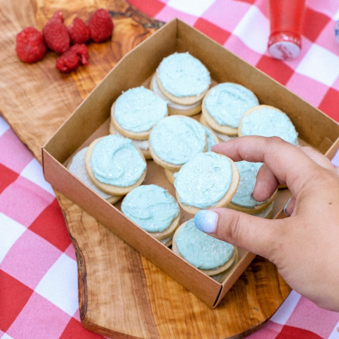 Gift Wrapped Tin of Frosted Mini Cookies (30 Count)