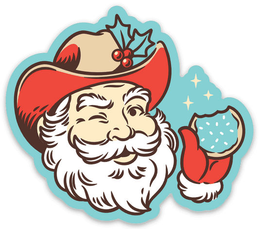 Western Santa Vinyl Sticker