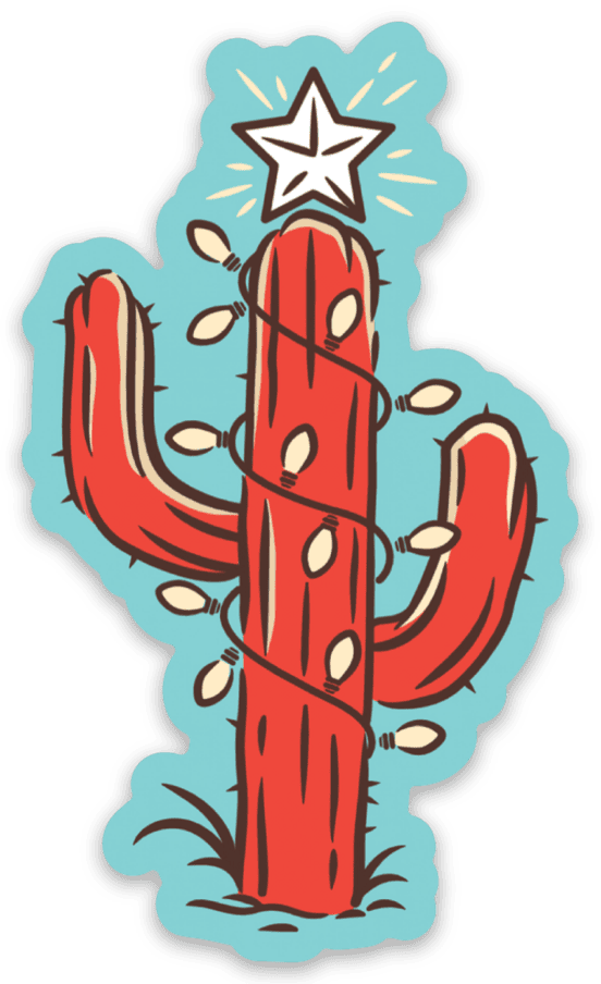 Saguaro Christmas Tree Vinyl Sticker